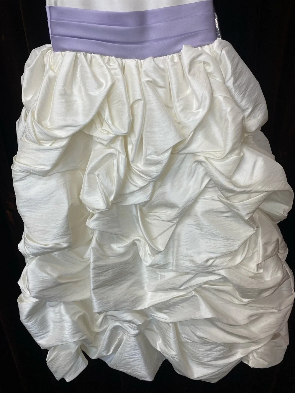 Ivory Ruffled Flower Girl Dress with Lavender Sash